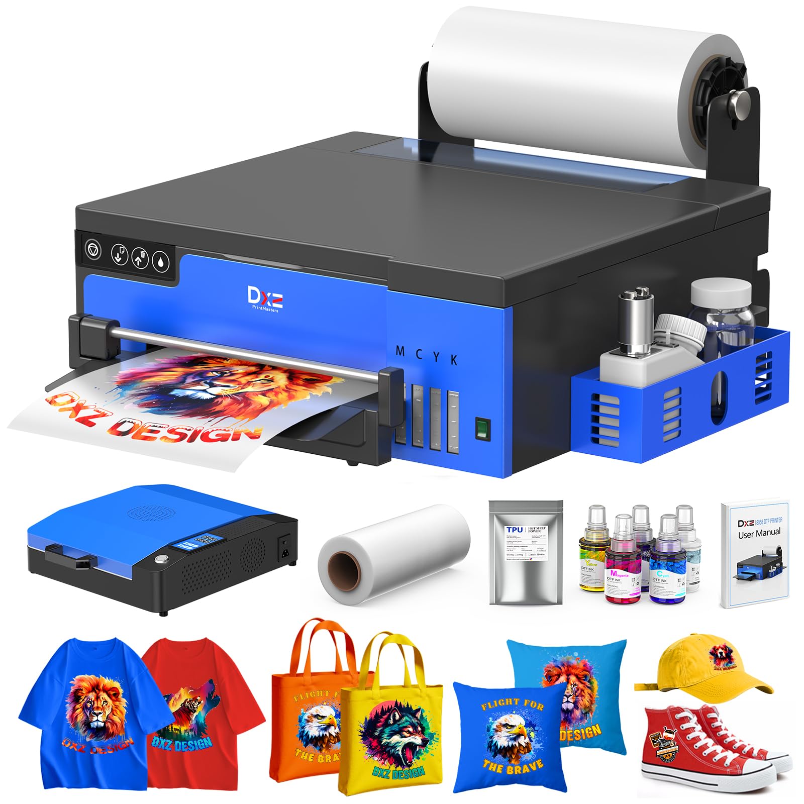 Amazon.com: DXZ A4 DTF Printer with Roll Feeder-XP600 Doubled
